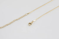 18k Gold Necklace- Herringbone 2mm Chain - Gold Filled Necklace Snake Chain ready to wear Lobster Clasp 3" extender - 16" 20"