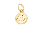 8mm 4pcs 14k Gold Smile Face EMOJI Charm Necklace Charm - 4 pcs per order P13E7
