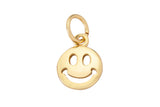 8mm 4pcs 14k Gold Smile Face EMOJI Charm Necklace Charm - 4 pcs per order P13E7