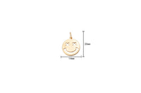 4pc 14k Gold Smile Face EMOJI Charm Necklace Charm - 14mm- 4 pcs per order P13E11 P13E12