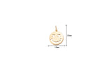 4pc 14k Gold Smile Face EMOJI Charm Necklace Charm - 14mm- 4 pcs per order P13E11 P13E12