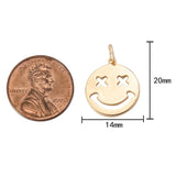 4pc 14k Gold Smile Face EMOJI Charm Necklace Charm - 14mm- 4 pcs per order P13E11 P13E12