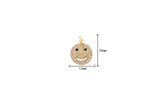 1pc 18k Gold Smiley Face EMOJI Charm Necklace Charm- Multi Colored CZ - 13mm- 1 pc per order P13E1