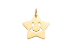 2pc 14k Gold Smile Face EMOJI Charm Necklace Charm - 13mm