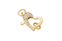 1 pc- 14k Gold Fill Lobster claw clasp for Bracelet Necklace Heart Micro paved ,CZ Cubic Clasp Fastener- 15x20mm