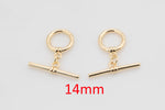 14mm 14K Gold Filled Toggle Clasp for Bracelet Necklace Jewelry Making Supply- 2 sets per order