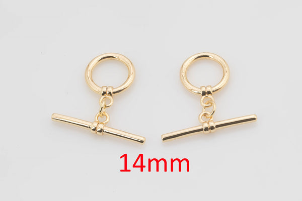 14mm 14K Gold Filled Toggle Clasp for Bracelet Necklace Jewelry Making Supply- 2 sets per order