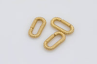 3 pcs 18kt Gold  Closed Oval Ring- 7x14mm