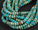 Natural Aqua Aqua AFRICAN Sea Sediment Jasper smooth roundel- 8mm Smooth Gemstone Beads