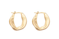 1 pair Hammered Hoops Gold, 18K Gold Filled Hoops, Large Gold Hoop Earrings, Small Hoops, Hollow Hoop Earrings, Chunky Hoops-21x23mm