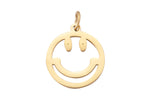 14k Gold Smile Face EMOJI Charm Necklace Charm - 13mm- 2 pcs per order P13E5