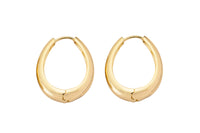 1 pair Oval Hoops Gold, 18K Gold Hoops, Large Gold Hoop Earrings, Small Hoops, Hollow Hoop Earrings, Chunky Hoops-25x32mm