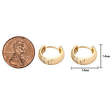 18kt Gold -Huggie Earring- 4 Line Micro Pave Earring, Dangle Earring Charm- 13mm, 16mm Huggies
