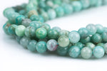 Natural Russian Amazonite  Round sizes 4mm, 6mm, 8mm, 10mm, 12mm, 14mm- In Full 15.5 Strand- High Quality AAA Quality  Smooth Gemstone Beads