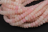 GORGEOUS Pale Pink Powder Jade High Quality in Faceted Rondelle- 6mm and 8mm-Full Strand 15.5 inch Strand