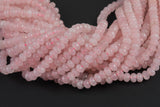 Gorgeous Natural Rose Quartz Faceted Roundel- 6mm 8mm- Full 16 inch strand