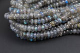 Natural Labradorite AAAA Quality Diamond Cut Beads roundel 4mm, 8mm-Full Strand 15.5 inch Strand Gemstone Beads