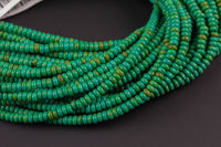 Natural Green Turquoise , High Quality in Roundel, 4mm, 6mm, 8mm, 10mm-Full Strand 15.5 inch Strand Gemstone Beads