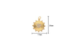 2pc 18k Gold  Heart Charm Cubic Zirconia Heart Pendant Pave CZ  Pendant Jewelry Making- 2 pcs per order- 20mm