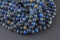 Natural Kyanite Beads,  Round, Full Strand  6mm, 8mm, 10mm  Smooth Gemstone Beads