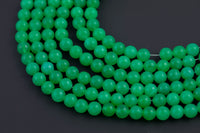 Green JADE Smooth Round -Full Strand 15.5 inch Strand AAA Quality- 8MM