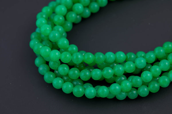 Green JADE Smooth Round -Full Strand 15.5 inch Strand AAA Quality- 8MM