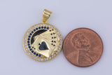 1 pc 18kt Gold  CZ Charm Medallion, Royal Flush Pendant Necklace Charm for Vegas Inspired Necklace Supply- 19mm