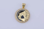 1 pc 18kt Gold  CZ Charm Medallion, Royal Flush Pendant Necklace Charm for Vegas Inspired Necklace Supply- 19mm