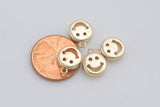 4pc 14k Gold Smiley Face EMOJI Charm Necklace Charm - 9mm- 4 pcs per order