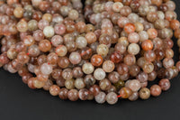 Natural Golden Red Rutilited Beads Full Strands-15.5 inches- Round- 6mm, 8mm, 10mm, 12mm- 15.5 inches Smooth Gemstone Beads