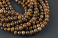 Natural TigerSkin RoseWood, High Quality in Round- 6m, 8mm, 10mm- Wholesale Bulk or Single Strand! AAA Quality Gemstone Beads