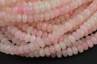 GORGEOUS Pale Pink Powder Jade High Quality in Faceted Rondelle- 6mm and 8mm-Full Strand 15.5 inch Strand