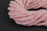 Gorgeous Natural Rose Quartz Faceted Roundel- 6mm 8mm- Full 16 inch strand