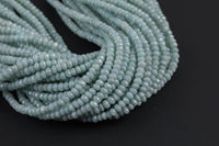 GORGEOUS MYSTIC Silverite Off Blue Jade High Quality in Faceted Rondelle- 4mm / 6mm-Full Strand 15.5 inch Strand