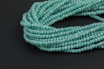 GORGEOUS MYSTIC Silverite Jade Aqua High Quality in Faceted Rondelle- 4mm / 6mm-Full Strand 15.5 inch Strand