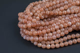 Pink Sunstone Beads faceted round - A Quality - 4mm, 8mm, 10mm, 12mm - Full 15.5 Inch Strand AAA Quality AAA Quality Gemstone Beads