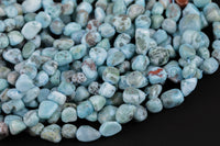 Natural Larimar Nugget Beads - Around 8x10mm dimensions -16 Inch strand - Wholesale pricing Gemstone Beads