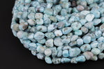 Natural Larimar Nugget Beads - Around 8x10mm dimensions -16 Inch strand - Wholesale pricing Gemstone Beads