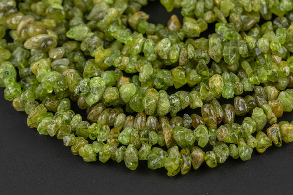 Natural Green Garnet Chips Beads - Around 4-5mm in dimensions -16" strands - Wholesale pricing Gemstone Beads