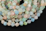 Natural Morganite Beryl - Hexagon Shape- Grade A High Quality- 8mm and 10mm- Full Strand 16" Gemstone Beads