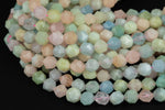 Natural Morganite Beryl - Hexagon Shape- Grade A High Quality- 8mm and 10mm- Full Strand 16" Gemstone Beads