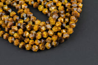 Natural Tiger's Eye Tiger Eye Tigereye Tigerseye Hexagon Star Shape- Grade A High Quality- 8mm and 10mm- Full Strand 16" Gemstone Beads