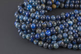 Natural Kyanite Beads,  Round, Full Strand  6mm, 8mm, 10mm  Smooth Gemstone Beads