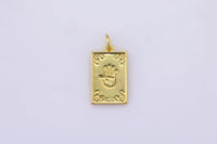 2 pc 18 kt Gold  Enamel Tarot Card Reading - 10x16mm