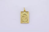 2 pc 18 kt Gold  Enamel Tarot Card Reading - 10x16mm