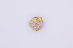 2 pcs 18k Gold  Micro Pave Pad Lock Lock Heart Pendant , Heart Charms, Lock Necklace Earring Charms, CZ Pave- 12mm