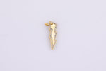 2 pcs 18 kt Gold  Lightning Charm Clear Colored Micro Pave Cubic Stone Charm Thunderbolt Lightning Charm- 6x20mm