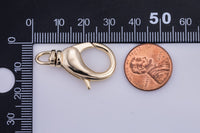 2 pcs- Dainty Self Closing Swivel Clasps - 18kt Gold  for Charm Lock Jewelry Supply Component- 18x31mm