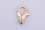 2 pcs- Lobster Clasps - 18kt Gold  for Charm Lock Keychain Supply Component- 15x22mm