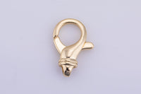 2 pcs- Lobster Clasps - 18kt Gold  for Charm Lock Keychain Supply Component- 15x22mm